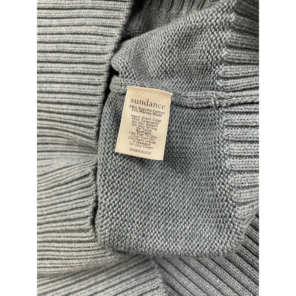 Sundance Women Sweater Medium Fairy‎ Bows Feminine Supima Old Money Wool Blue